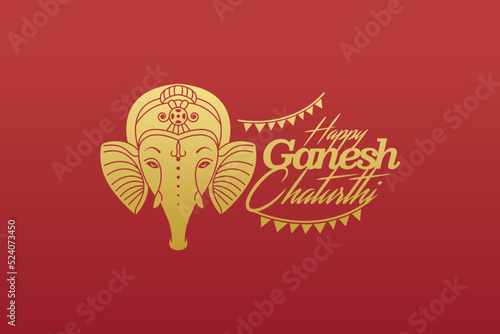 Ganesh Chaturthi Banner Lord Ganesha Elephant Illustration