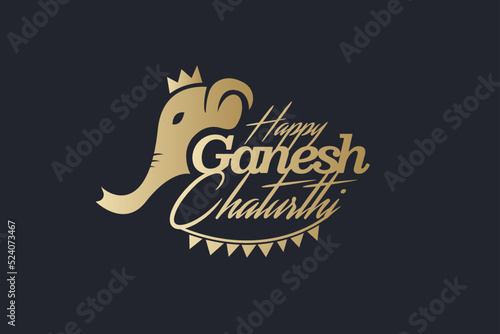 Ganesh Chaturthi Banner Lord Ganesha Elephant Illustration