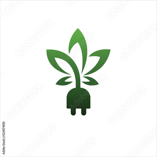 Plug tree logo for green energy