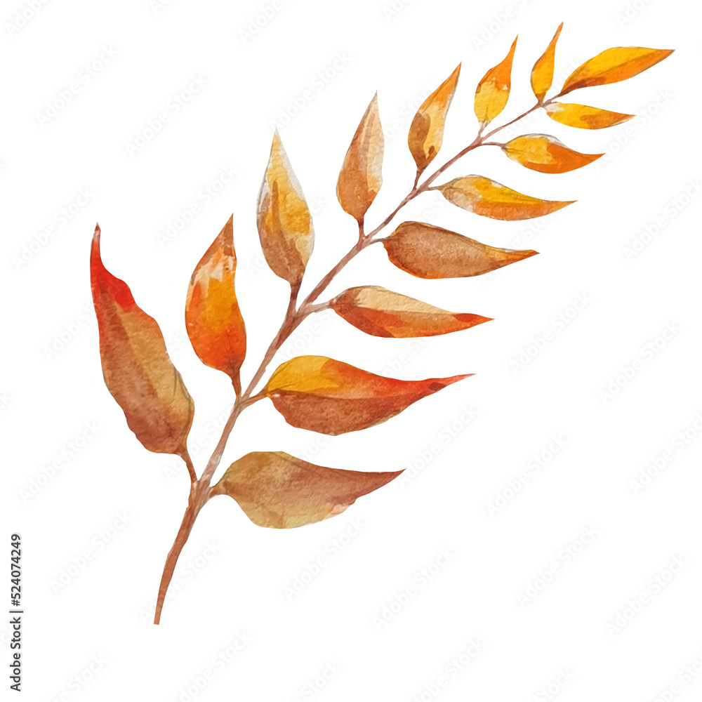 Fototapeta premium dry yellowed leaves illustration