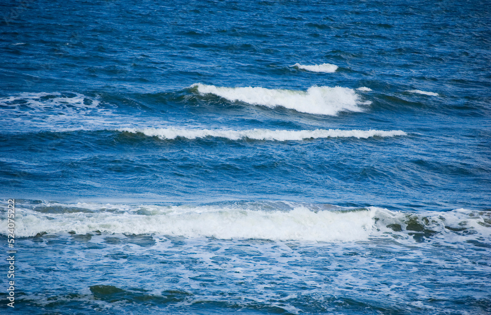 View of the waves on the seashore.