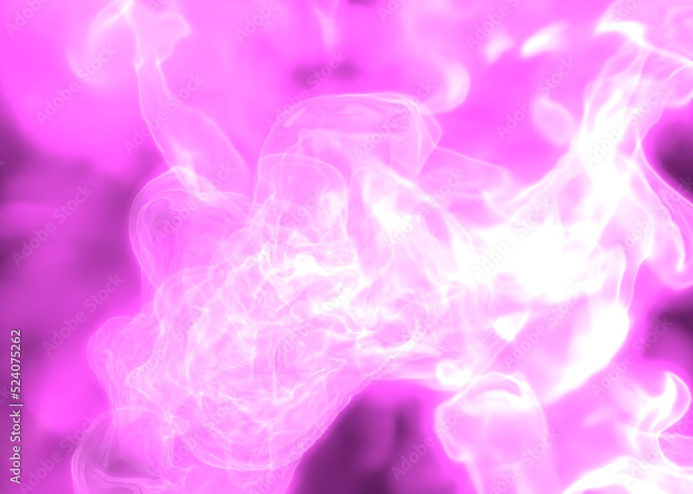 Pink smoke, abstract illustration. Space and galaxy concept. Pink Milky Way.  Fog energy. 3D render.