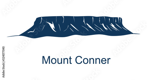Mount Conner vector illustration. Mount Conner also known as Attila or Fool-uru Island, is a mountain located in Australia.