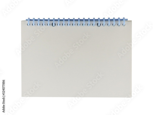 Cutout of an isolated open notebook with blank pages with the transparent png background 