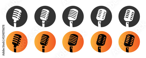 Silhouette podcast logo icon vector