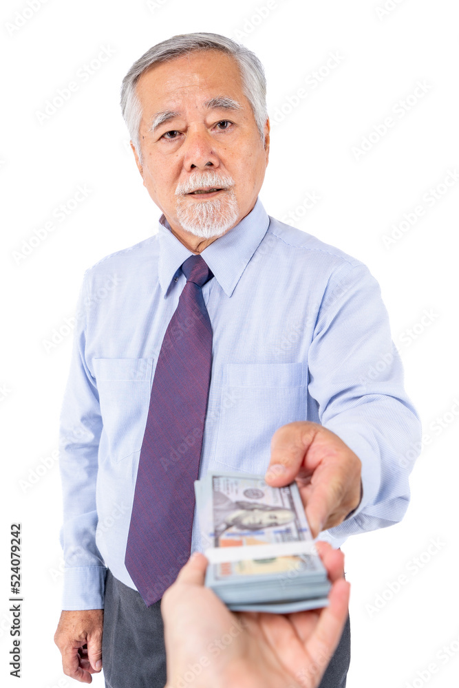 person holding money receive compensation. person holding money receive compensation.