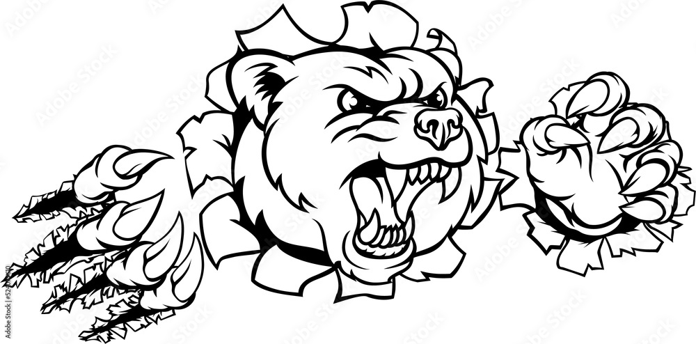 Bear Background Claws Breakthrough Bear Background Claws Breakthrough