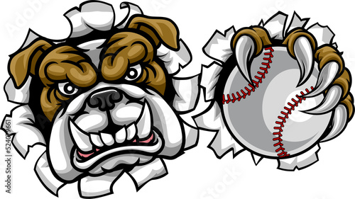 Bulldog Baseball Sports Mascot