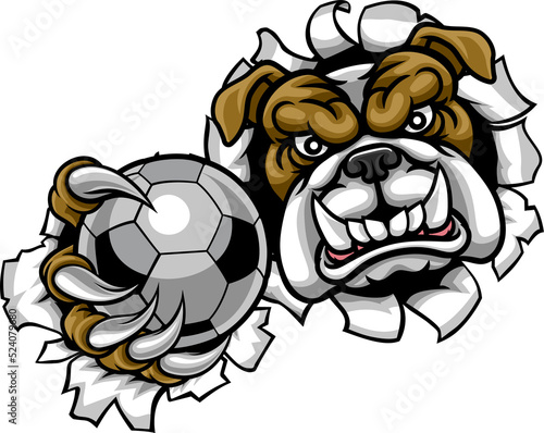 Bulldog Soccer Football Mascot
