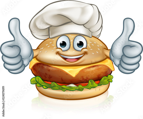 Chef Burger Food Cartoon Ch...