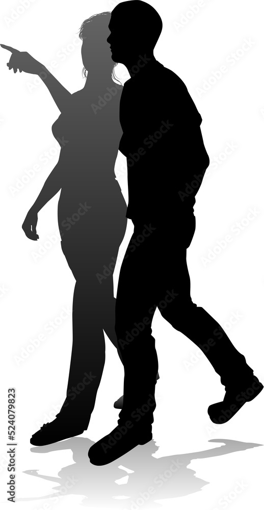 Young Couple People Silhouette
