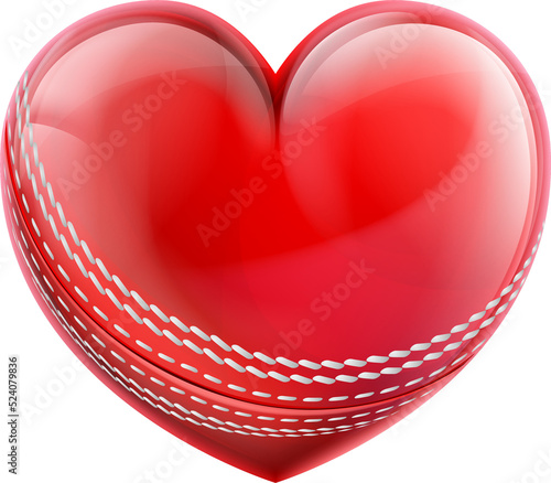 Cricket Ball In A Heart Shape