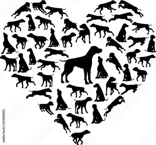 Beagle Dog Heart Silhouette...