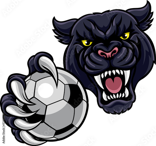 Black Panther Holding Socce...