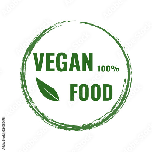 Vegan food, sticker, proper nutrition, healthy food sticker in a green circle