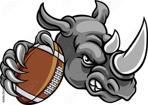 Rhino American Football Mascot photo