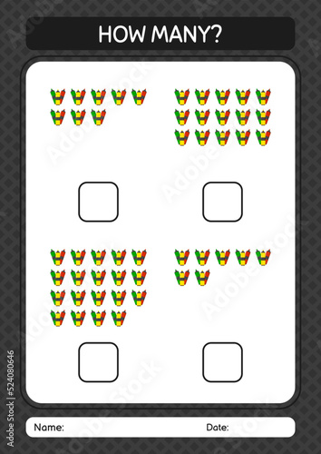How many counting game with marker pen. worksheet for preschool kids, kids activity sheet
