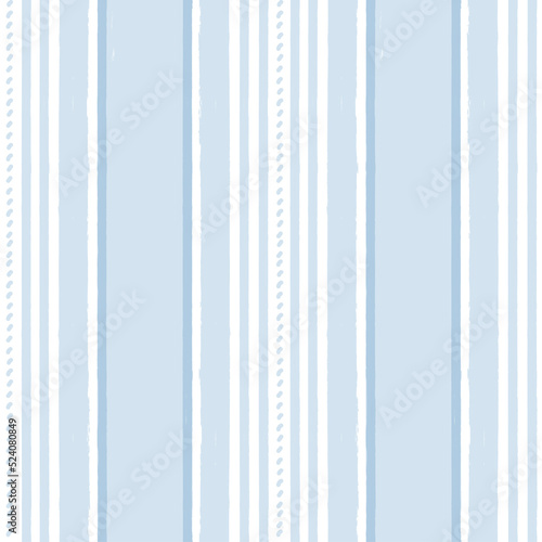 Blue stripes pattern, classic striped seamless background, Hand drawn brush strokes. vector stripes, cute paintbrush line backdrop