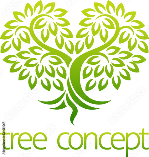 Tree Heart Icon Concept