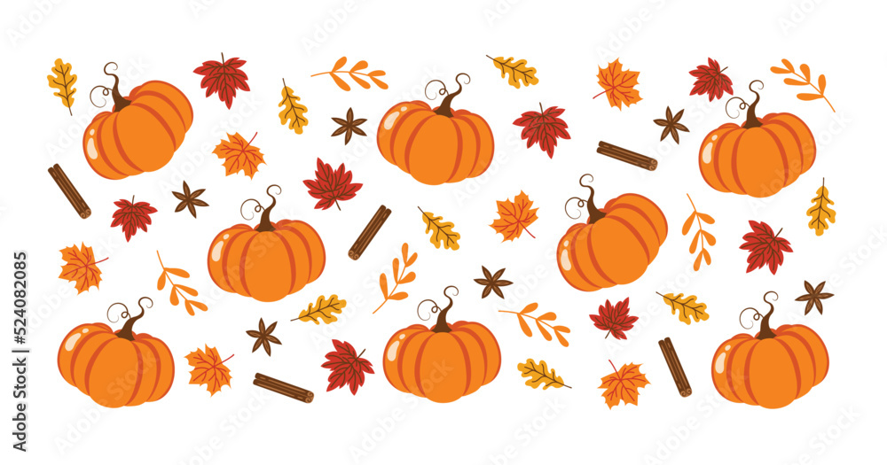 Fall Libbey Beer Glass Can Wrap, Pumpkin Pattern Glass Wrap Vector Fall Libbey Beer Glass Can Wrap, Pumpkin Pattern Glass Wrap Vector