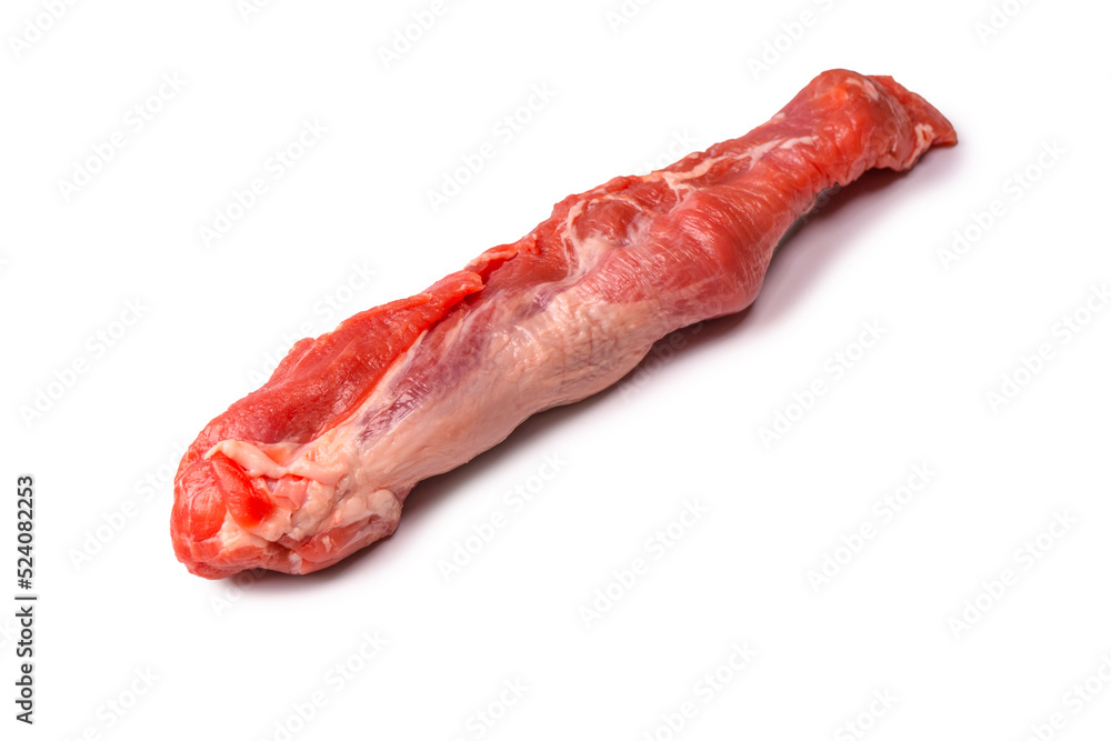 Raw pork tenderloin isolated on a white background. Raw pork tenderloin isolated on a white background.