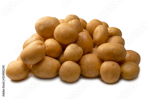 A group of fresh tasty potato isolated on white background.