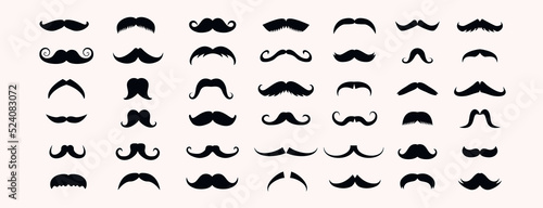 Set Mustache Collection. Vector illustration. Vector Template Design. Party. Dad