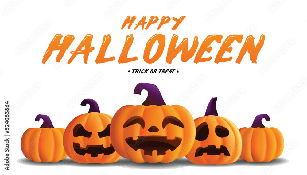 happy Halloween pumpkins 3D Rendering happy Halloween pumpkins 3D Rendering