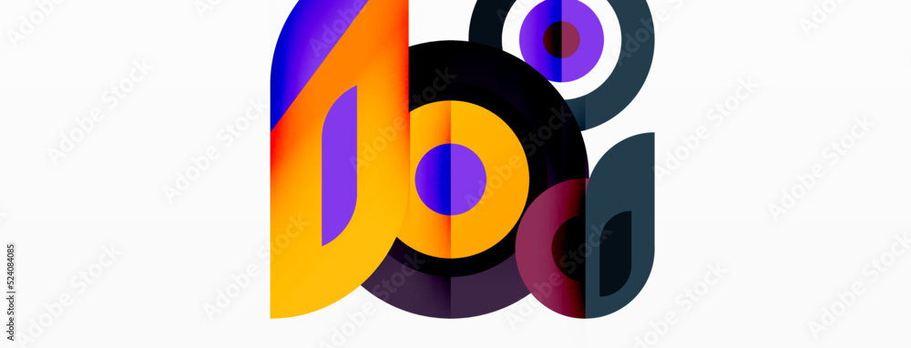 Abstract round shapes background. Minimalist decoration. Geometric background with circles and rings Abstract round shapes background. Minimalist decoration. Geometric background with circles and rings