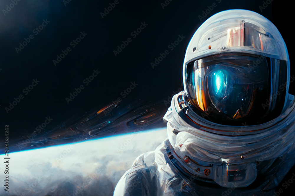 Fototapeta premium The astronaut is on the space.