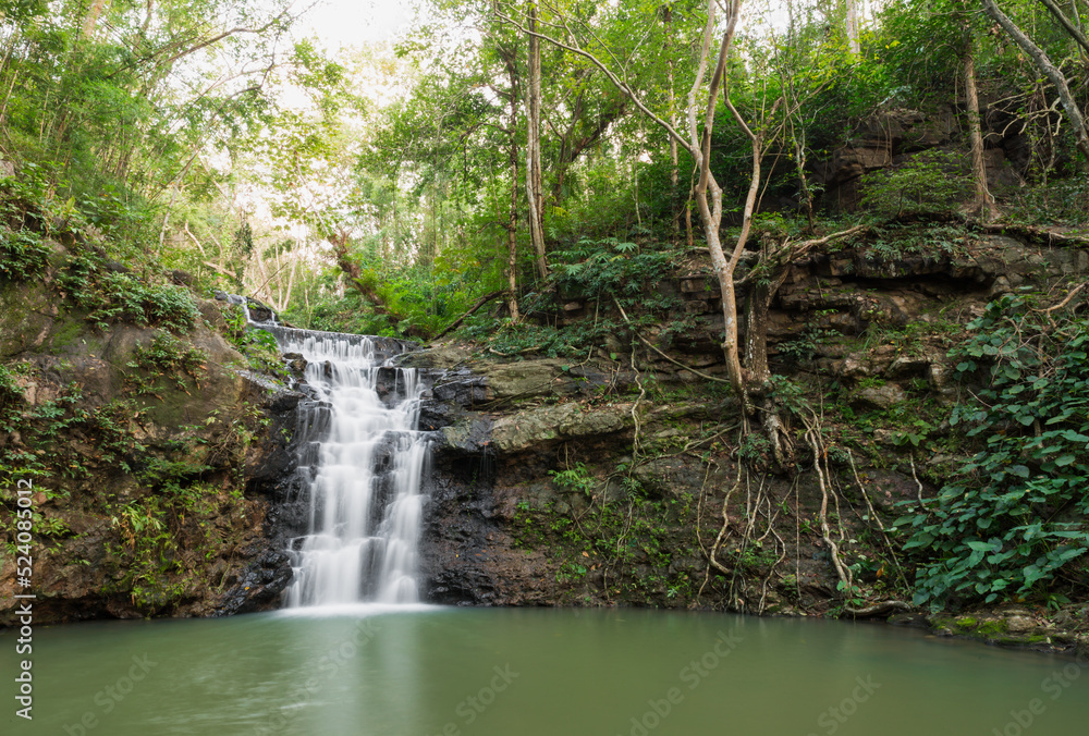 Obraz premium Ton Rak Sai Waterfall is in Namtok Sam Lan National Park ,Saraburi Thailand 