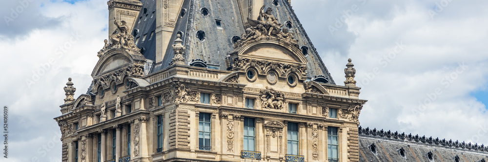 exterior view of the Louvre museum in paris