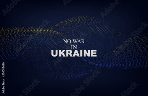 musical wave from blue-yellow dots. backdrop of calm and peace. no war in Ukraine