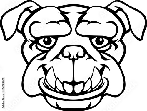 Bulldog Mascot Cute Happy C...