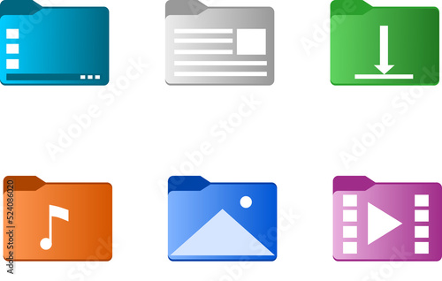 Folder icons for web, PC and mobile