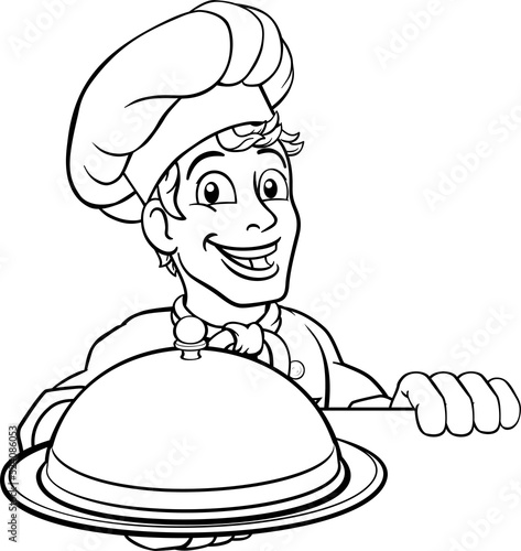 Chef Holding Plate Platter ...