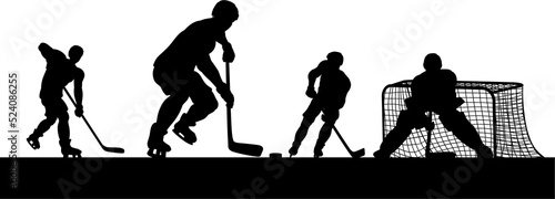 Photography Ice Hockey Players Silhouette Match Game Scene