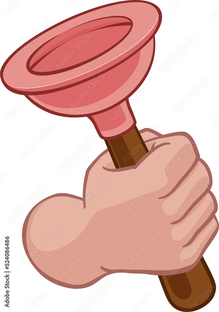 Plumber Hand Fist Holding Plumbing Toilet Plunger Plumber Hand Fist Holding Plumbing Toilet Plunger