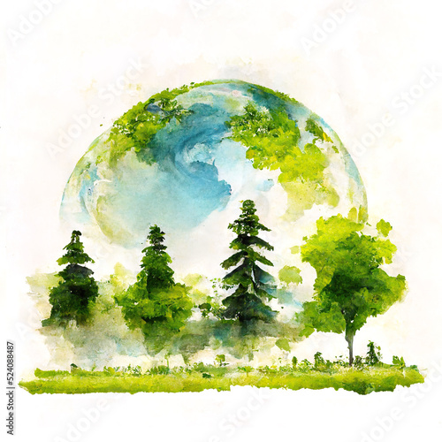 Canvas Print Illustration of environmentally friendly and ecology concept