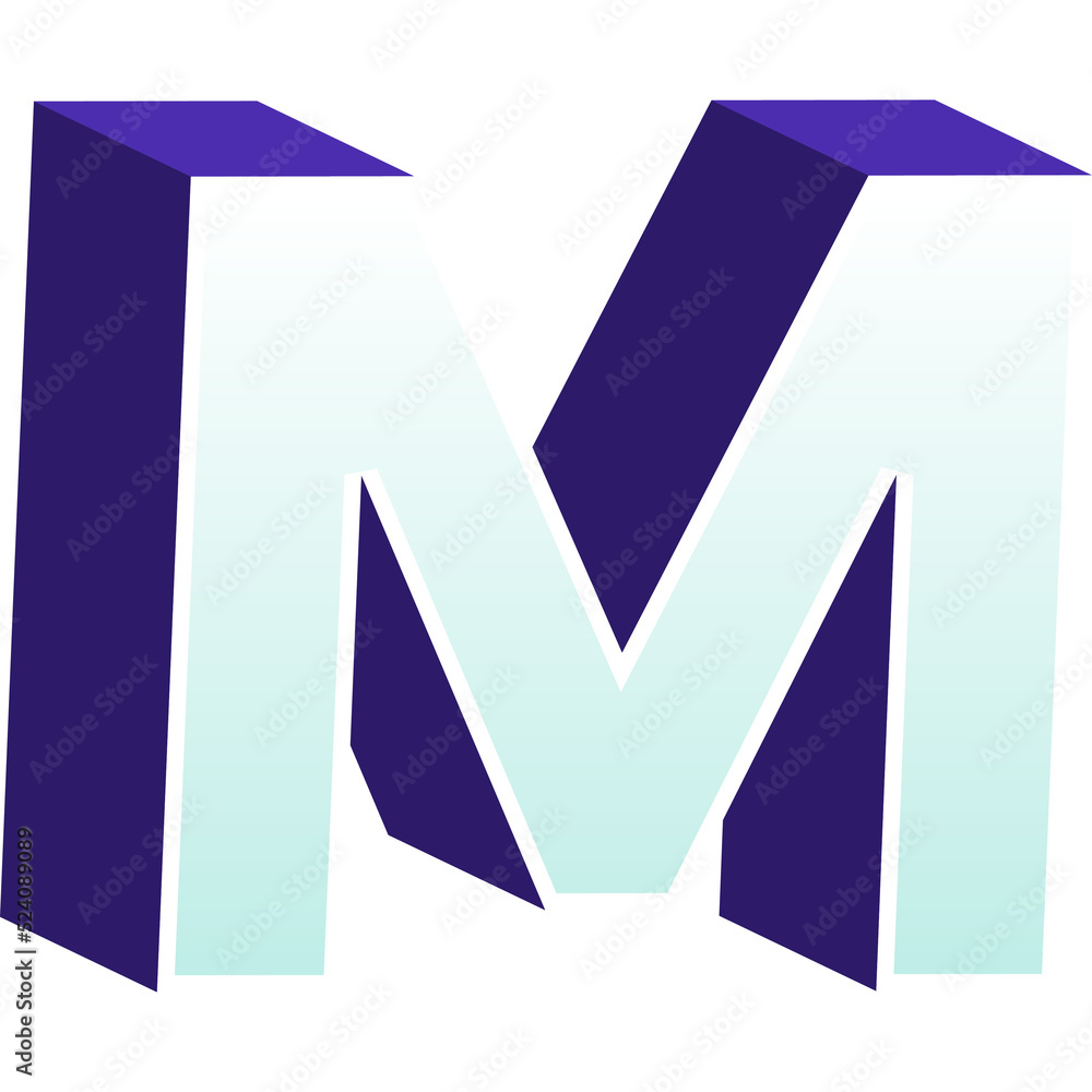 Alphabet 3D type illustration. letter M. Stock Illustration | Adobe Stock