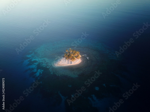 Uninhabited island JEEP island in Chuuk, Micronesia. Here is the world's greatest wreck diving destination.