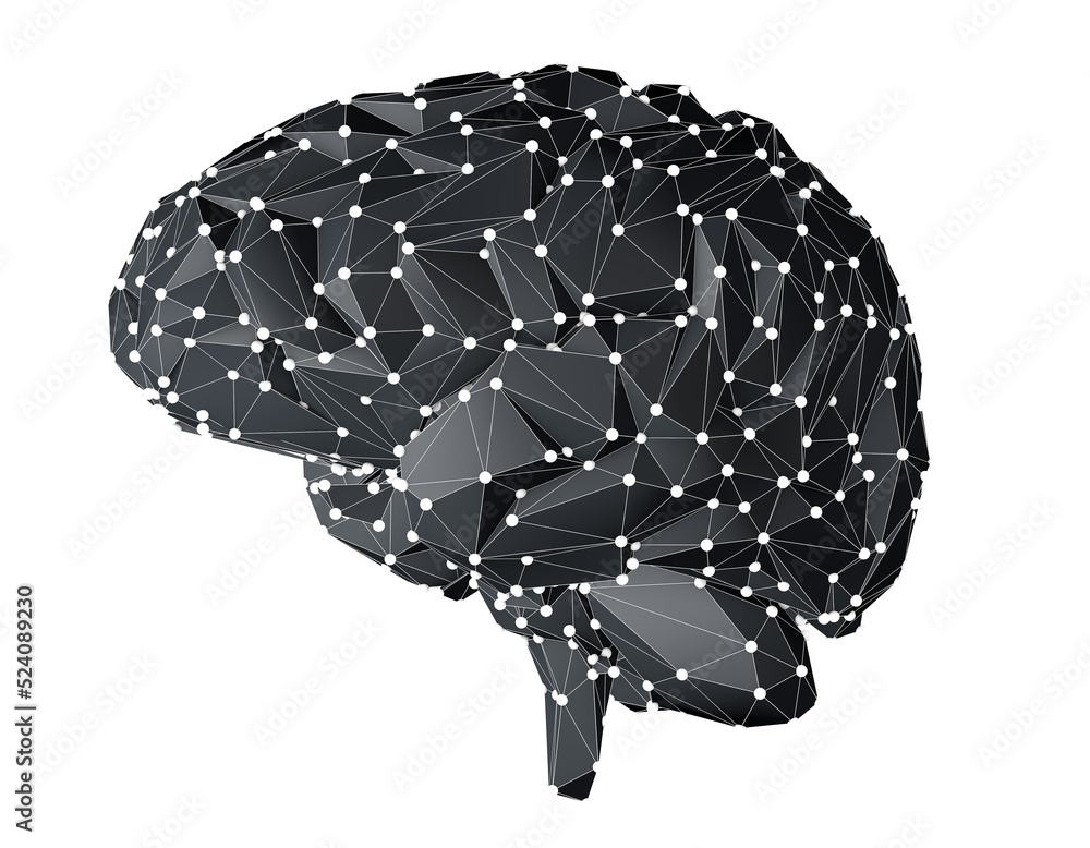 Human brain activity with plexus lines.. External cerebral connections in the frontal lobe. Human brain activity with plexus lines.. External cerebral connections in the frontal lobe.