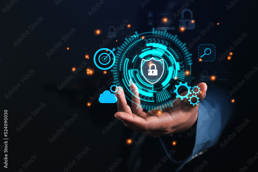 Concepts of cybersecurity, data protection, access to private information on the Internet online
Concepts of cybersecurity, data protection, access to private information on the Internet online