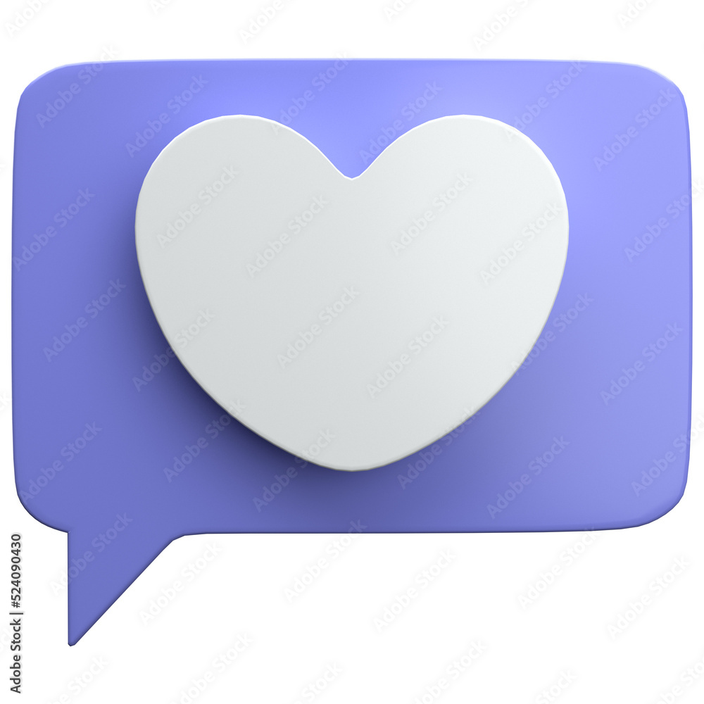 3d love notification illustration, for UI, poster, banner, social media post. 3D rendering 3d love notification illustration, for UI, poster, banner, social media post. 3D rendering