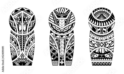 Tattoo abstract black arm template vector set
