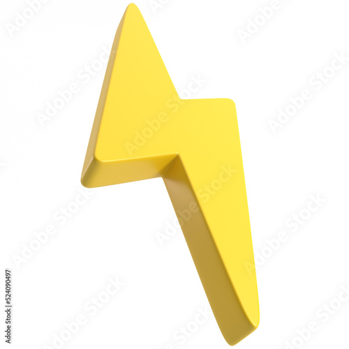3d lightning illustration, for UI, poster, banner, social media post. 3D rendering