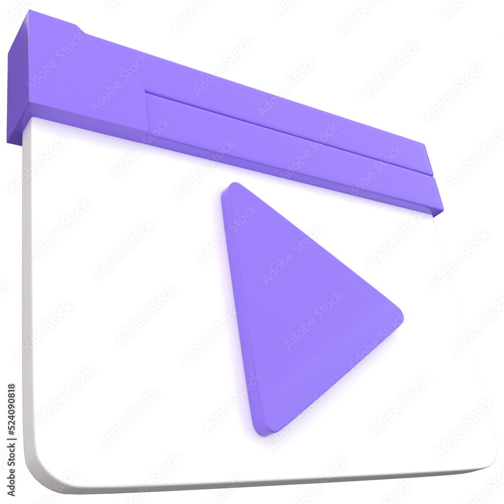 3d video player illustration, for UI, poster, banner, social media post. 3D rendering 3d video player illustration, for UI, poster, banner, social media post. 3D rendering