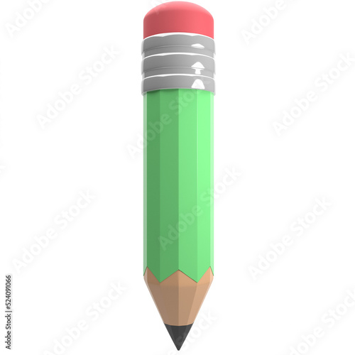 3d cute pencil illustration, for UI, poster, banner, social media post. 3D rendering