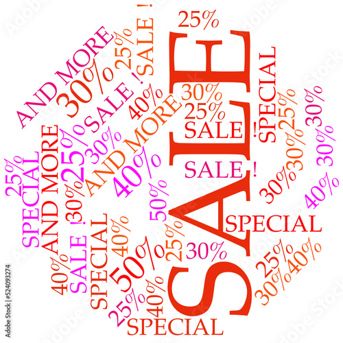 sale action as word as transparent