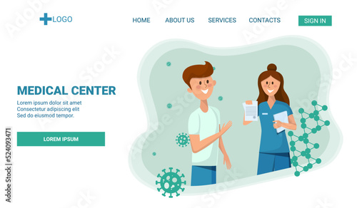 doctor gives prescription to patient inscription medical center